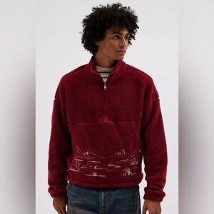 BDG Scotty Chainstitch Fleece Half-Zip Mock Neck Sweatshirt